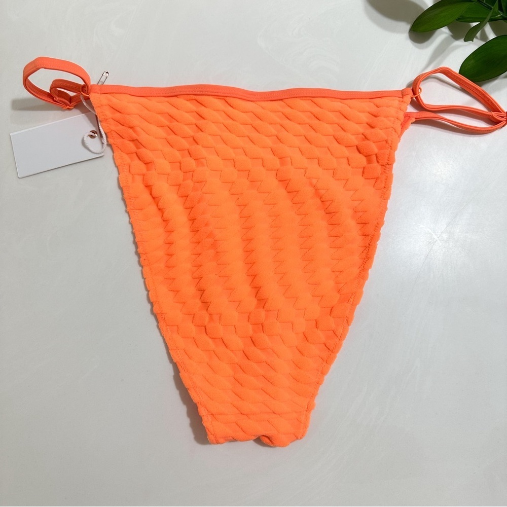 Good American Perfect Fit Jacquard Orange Cream Bikini Bottom - Picture 5 of 5